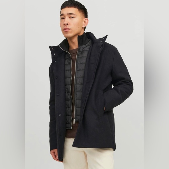 NWT George Martin Wool Blend Casual Black Jacket sz M - Picture 2 of 15